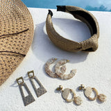 "JASMIN" CREAM/ GOLD EARRINGS
