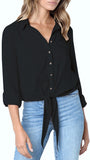 "NOIR" FRONT TIE SHIRT