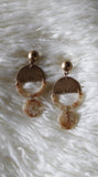 "JASMIN" CREAM/ GOLD EARRINGS