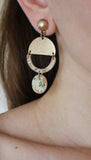 "JASMIN" CREAM/ GOLD EARRINGS