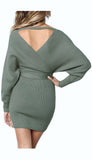 "OLIVIA" V-NECK SWEATER DRESS