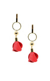 "ROSA" RED PETAL EARRINGS - 18K GP