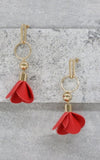 "ROSA" RED PETAL EARRINGS - 18K GP