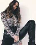 "CICELY" SNAKESKIN BODYSUIT