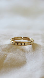 "BLESSED" GOLD RING
